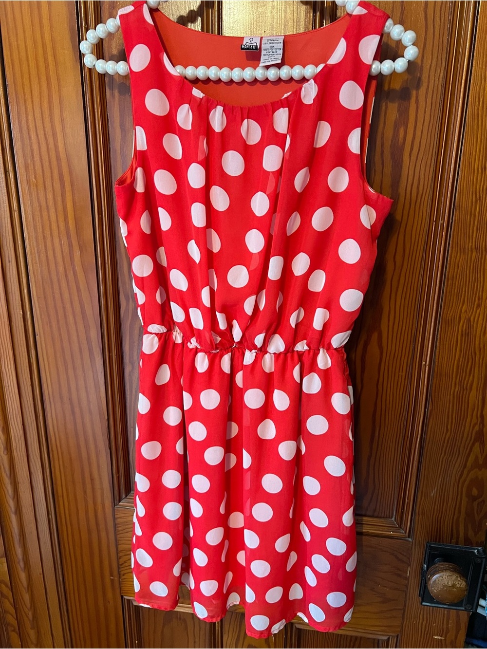 love on a hanger Red and White Polka Dot Sleeveless Casual Dress